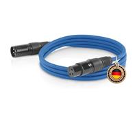 ETEC, cavo XLR, cavo microfono, spina XLR su presa XLR, cavo di collegamento XLR, blu, 20,0 m