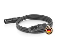 ETEC, cavo XLR, cavo microfono, spina XLR su presa XLR, cavo di collegamento XLR, nero, 3,00 m