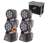 ETEC LED Moving Head Washer 7 X 10 W RGBW 4 in1 Set con FLIGHTCASE