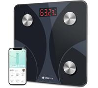 Etekcity Bilancia Pesa Persona Digitale Bluetooth: Bilancia Impedenziometrica Professionale 13 Valori (Grasso Corporeo, Massa Muscolare, BMI, BMR), Portata 180kg, App Smart Fitness, Nero