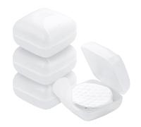 Etenpo Porta dischetti di cotone per cosmetici, 4 pezzi, in plastica, quadrati, multicolori, portatile, da viaggio e sigillato, adatto per struccanti di cotone, perline in 4 colori
