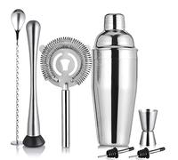 Etens Set da cocktail Shaker, kit barista Mixology Drink Mixer Bartending, Accessori da bar: 24 once Martini Shaker, Muddler, Colino, Jigger, Versatore liquore, Cucchiaio di miscelazione