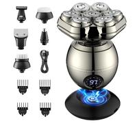 ETENTOUS Rasoio Testa Calva Uomo -7D Magnetici Rasoio Elettrico Barba - Ricaricabile-Rasoio Capelli Uomo Testa Impermeabile con Display LED IPX7 Rasoio Elettrico Corpo uomo/9 Kit di Bellezza.