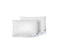 ETÉREA® 2er Set Kopfkissen 40x80cm [ÖKOTEX ZERTIFIZIERT] - Frieda Kissen 40x80 mit Reißverschluss - Weicher gesteppter Mikrofaserbezug - Pillow 40x80 - Schlafkissen - Kopfkissen Allergiker - Weiß