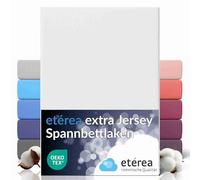 etérea extra Jersey lenzuolo con angoli 90x200-100x220 cm Bianco Epaisseur 20-35 cm - 100% Cotone - Oekotex materasso letto a molle - lenzuola 90x200cm - 100x220cm Bianco