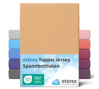 etérea Jersey Topper lenzuolo con angoli 120x200-120x220 cm Sabbia Epaisseur 5-10 cm - 100% Cotone - Oekotex materasso Letto copripiumino - lenzuola 120x200cm - 120x220cm Beige