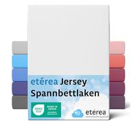 etérea Jersey Topper lenzuolo con angoli 180x200-200x200 cm Bianco Epaisseur 5-10 cm - 100% Cotone - Oekotex materasso Letto copripiumino - lenzuola 180x200cm - 200x200cm White