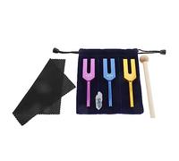 ETERMETA Angel Tuning Forks Set - 4096 Hz, 4160 Hz, 4225 Hz per strumento musicale, con martello in silicone e custodia morbida, colorato