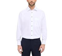 ETERNA Camicia da lavoro da uomo, in cotone, a maniche lunghe, colletto Kent, non necessita di stiratura, polsini combinati, tinta unita, bianco, 52