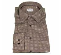 Eterna Camicia Da Uomo Manica Lunga Comfort Fit Beige Minimal 2640 E181 23