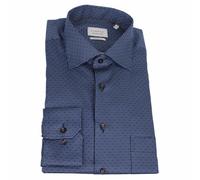 Eterna Camicia Da Uomo Manica Lunga Comfort Fit Blu Minimal 1054 E19K 16