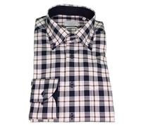 Eterna Camicia Uomo Comfort Fit Blu Bianco A Quadri 1151 E10B 19 MARINE
