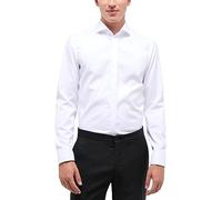 Eterna Manica Lunga Slim Fit Cover Camicia Twill Bianco Uni, 40 Uomo