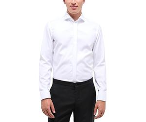 Eterna Manica Lunga Slim Fit Cover Camicia Twill Bianco Uni, 40 Uomo