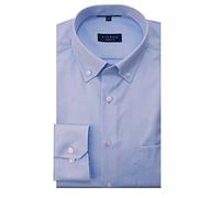 Eterna Maniche Lunghe Comfort Fit Cover Camicia Twill Azzurro Uni, 44 Uomo