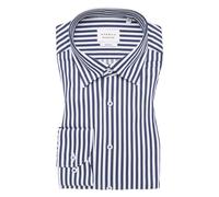 Eterna Uomo Camicia da Ufficio Manica Slim Fit Blu Bianco a Righe 1056 E11U 18