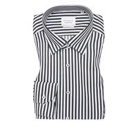 Eterna Uomo Camicia da Ufficio Manica Slim Fit Nero Bianco a Righe 1056 E11U 39