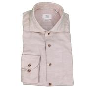 Eterna Uomo Camicia di Lino Maniche Lunghe Moderno Fit Beige 2355 XS82 26