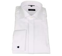 Eterna Uomo Camicia Maniche Lunghe Bracciale a Banda Comfort Fit Bianche Pianura