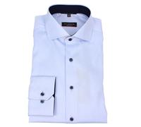 Eterna Uomo Camicia Maniche Lunghe da Ufficio Moderno Fit Blu Pianura 8819 X15V