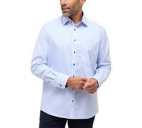 ETERNA Uomo fine Stripe Twill Camicia con Bottoni Comfort Fit 11 Light Blue 44_H_11