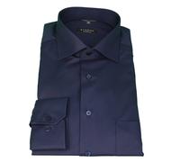 Eterna Uomo Manica Camicia da Ufficio Comfort Fit Blu Tinta Unita 8817 E19K 19