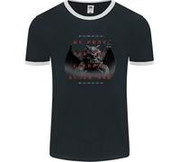 Eternal Black Sun Evil Demon Skull Gargoyle Uomo Ringer T-Shirt FotL