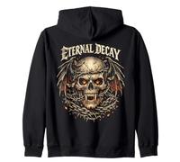 Eternal Decay Skull Gothic Vintage Streetwear (ON Back) Felpa con Cappuccio