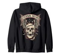Eternal Decay Skull Gothic Vintage Streetwear (ON Back) Felpa con Cappuccio