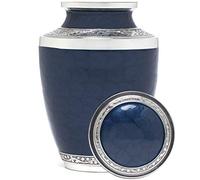 Eternal Harmony Urna cremazione per ceneri funerarie umane con finiture eleganti per onorare e ricordare la persona amata (accuratamente realizzata a mano) Pace blu