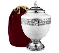 Eternal Hope - Urna grande per ceneri umane, calice bianco, con sacchetto di velluto