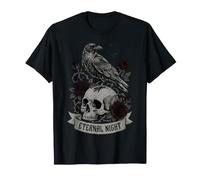 Eternal Night Raven E Skull Gothic Maglietta