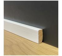 Eternal Parquet - 96ml Di Battiscopa Squadrato Bassissimo Laccato Bianco In Legno Massello 30x13