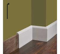 Eternal Parquet Bancale da 62,4ml di Battiscopa Coprimarmo Firenze in POLIMERI FeelingWood-HD 144x23mm - Bianco