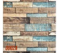 Eternal Parquet Pannelli 3D Autoadesivi in PE 70X70cm Mattoni o Legno Resistenti, isolanti, idrorepellenti, economici Patchwork Turchese FG03