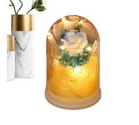 Eternal Preserved Flower Faux - Rose Glass Dome, Infinity Rose with LED Light | Preserved Flower Night Lamp for Desk Decor, Romantic, Gift, Mom, Women, Wife, Girlfriend, Birthday, Valentine's Day