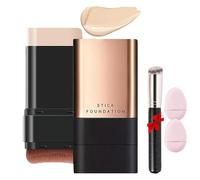 Eternipeace Stick Foundation,2 in 1 Anti Wrinkle Foundation Stick,Built-in Foundations Brush,Waterproof Hydrating Repair (Bright White, Same size)