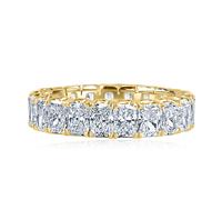 Eternità Completo Fede Nuziale Splendente Taglio Lab Cresciuta Diamante 14k Oro