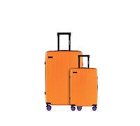 ETERNITIVE - Set di 2 Valigie Rigide in ABS - Piccola e Grande - 37L & 99L | Trolley Bagaglio a mano con Lucchetto TSA | Valigie da viaggio con 4 Doppie Ruote Girevoli a 360° | Arancione