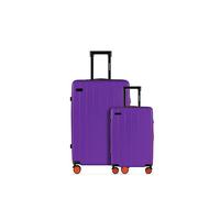 ETERNITIVE - Set di 2 Valigie Rigide in ABS - Piccola e Grande - 37L & 99L | Trolley Bagaglio a mano con Lucchetto TSA | Valigie da viaggio con 4 Doppie Ruote Girevoli a 360° | Viola