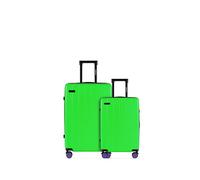ETERNITIVE - Set di 2 Valigie Rigide in ABS - Piccola e Media - 37L & 60L| Trolley Bagaglio a mano con Lucchetto TSA | Valigie da viaggio con 4 Doppie Ruote Girevoli a 360° | Verde