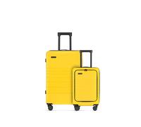 ETERNITIVE - Set di 2 Valigie Rigide - Piccola e Grande I ABS I Dimensioni: 55 & 75,5 cm I Set di Valigie con Lucchetto TSA I Ruote a 360° I Valigie Leggero e Durevole I Giallo