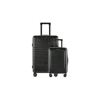 ETERNITIVE - Set di 2 valigie rigide - Piccola e grande | Ruote in policarbonato e ABS | Con ruote a 360° e lucchetto TSA | Bagaglio a mano 33 con porta USB e grande 98 L | Nero