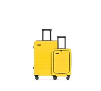 ETERNITIVE - Set di 2 Valigie Rigide - Piccola e Media I ABS I Dimensioni: 55 & 65,5 cm I Set di Bagagli con Lucchetto TSA I Ruote a 360° I Trolley Leggero e Durevole I Giallo