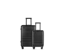 ETERNITIVE - Set di 2 Valigie Rigide - Piccola e Media I ABS I Dimensioni: 55 & 65,5 cm I Set di Bagaglli con Lucchetto TSA I Ruote a 360° I Trolley Leggero e Durevole I Nero