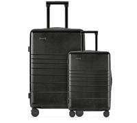 ETERNITIVE - Set di 2 Valigie Rigide - Piccole e Grandi | Valigie a Rotelle in Policarbonato e ABS con Ruote a 360° e Chiusura TSA | Bagaglio a Mano 32L e Valigia Grande 98L | Nero