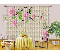 Eterno Amore Rose 3D Tenda Bloccare Foto Stampa Tendaggio Drappo Tessuto Finestr
