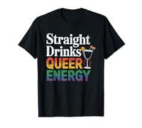 Etero Bevande Queer Energia LGBT-Q Gay Pride Mese Colorato Maglietta