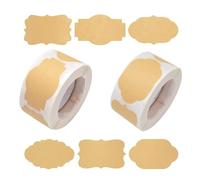 Eterspr 2 Rotoli da 600 Fogli Totali di Etichette per Conservazione in Carta Kraft, Adesivo per Barattolo di Marmellata, Utilizzati Come Etichette per Bottiglie, Barattoli, Cartelline, ecc