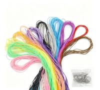 Eterspr 200 Pezzi Corda Elastica Arcobaleno, Filo Elastico Colorato, Corda Intrecciata Fai da te, Adatta per Essere Utilizzata Come Cordino per Accessori Fai da te